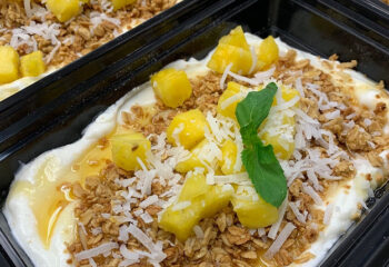 Tropical Breakfast Parfait w/ Fresh Pineapple and Coconut